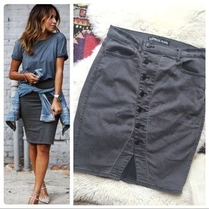 Express denim pencil skirt